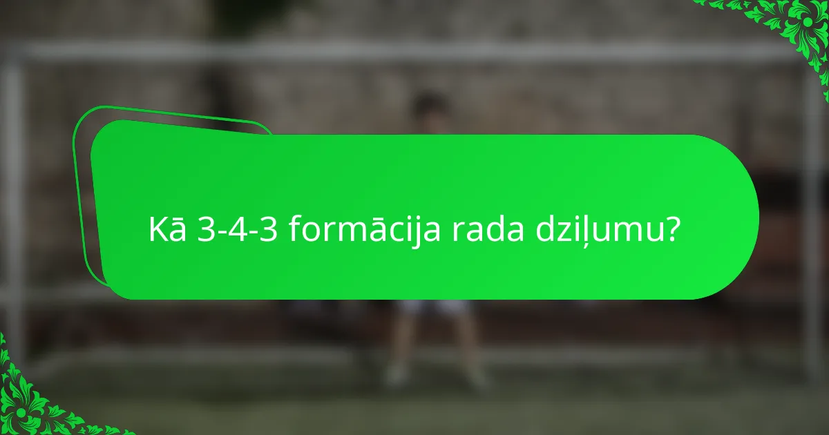 Kā 3-4-3 formācija rada dziļumu?