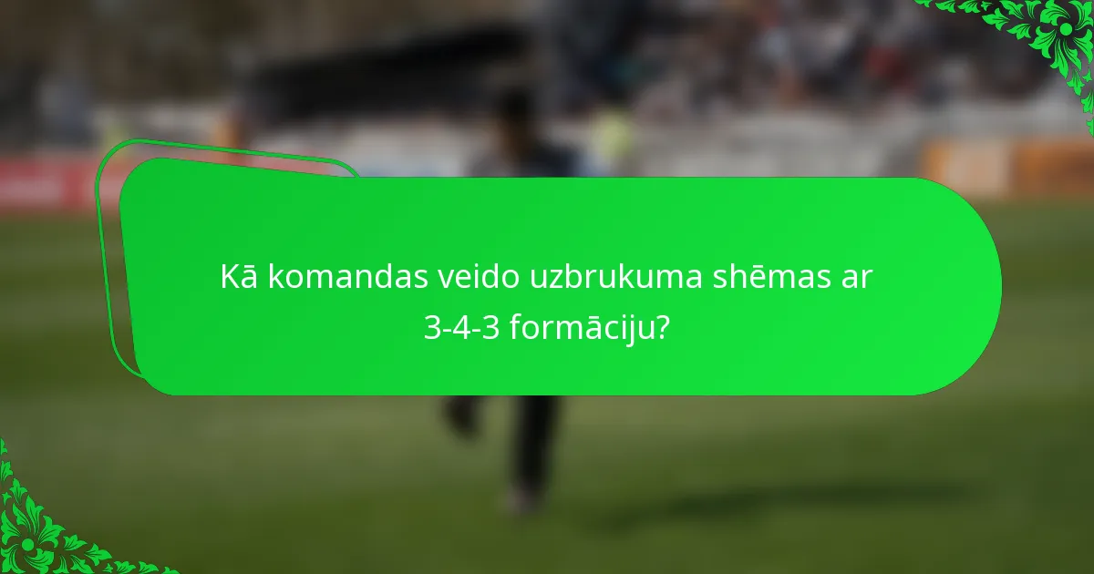 Kā komandas veido uzbrukuma shēmas ar 3-4-3 formāciju?