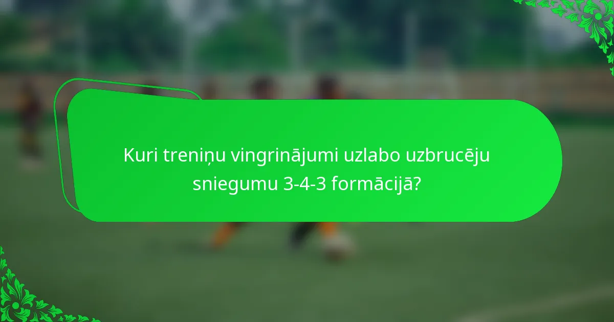 Kuri treniņu vingrinājumi uzlabo uzbrucēju sniegumu 3-4-3 formācijā?